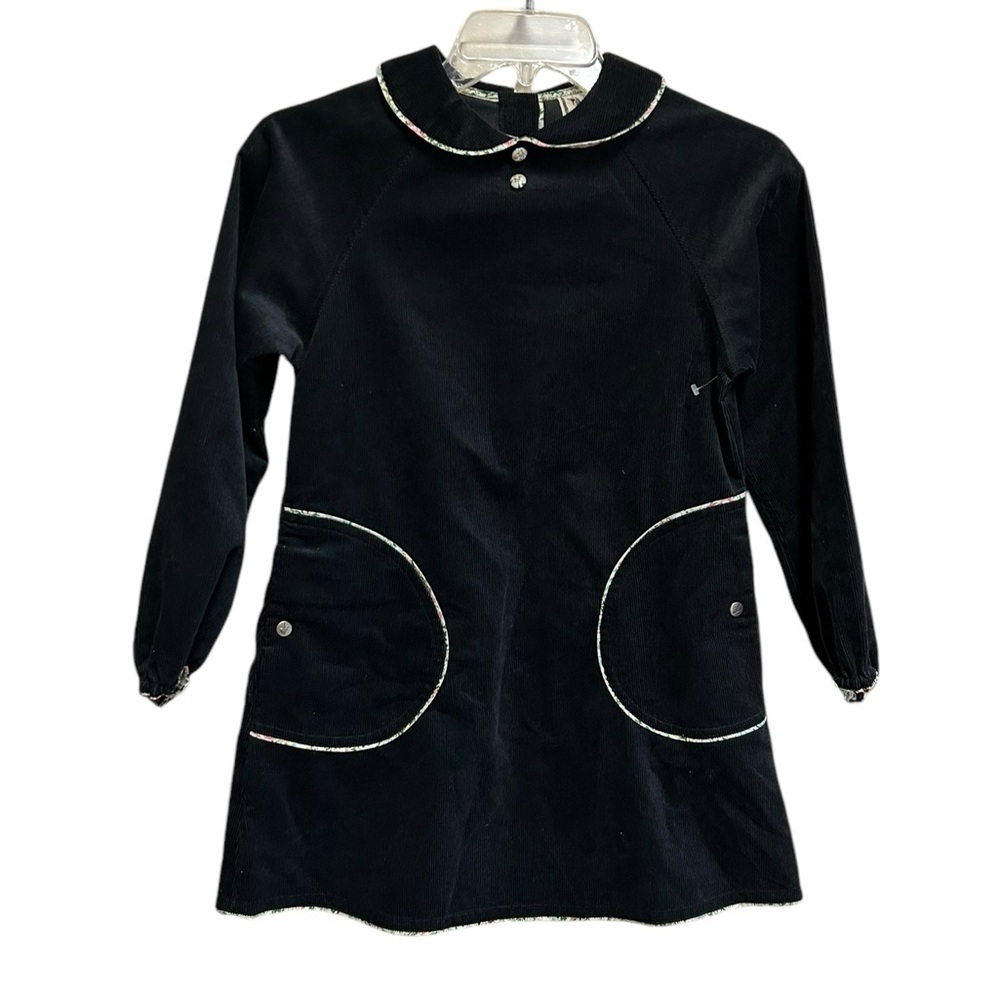 La Faute à Voltaire Suzette Dress Size 10-11 Black Denim Peter Pan Collar Cotton